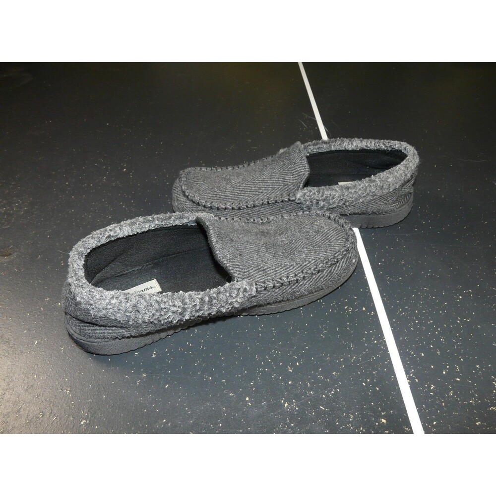 Dearfoams Men's Coffee Slippers Moccasins Memory Foam Size Medium 9-10 Gray